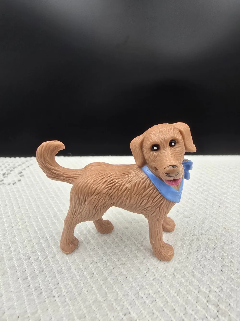 Fisher-Price Brown and Tan Dog Figurine Playset with Blue Bandana